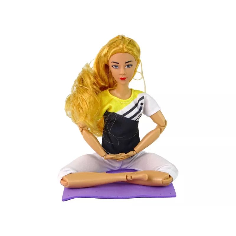 LEAN TOYS Boneca bebé tapete de yoga cabelo loiro comprido