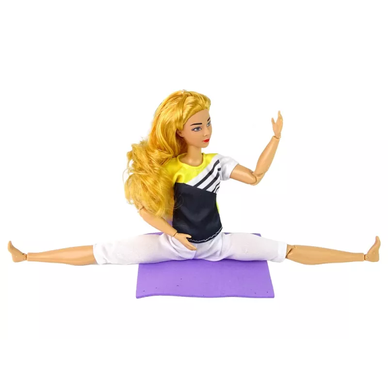 LEAN TOYS Boneca bebé tapete de yoga cabelo loiro comprido