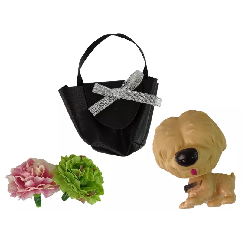 LEAN TOYS Boneca bebé Emily com mala de cão e flores