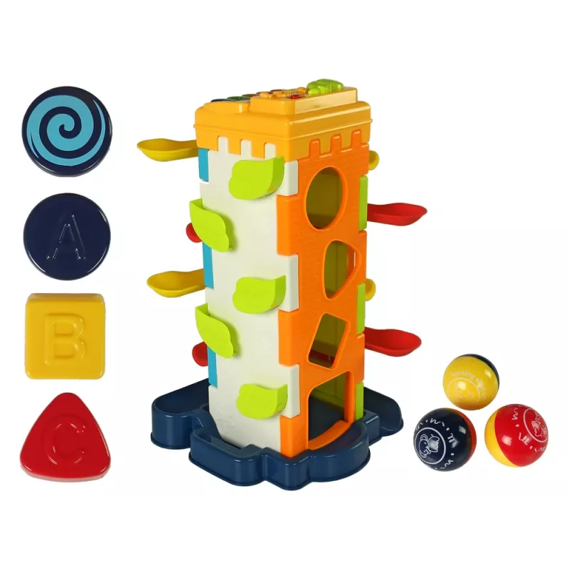 LEAN TOYS Escorrega de bolas bloco educativo classificador com piano