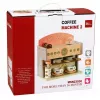 LEAN TOYS Conjunto de barista Máquina de café Acessórios de madeira rosa