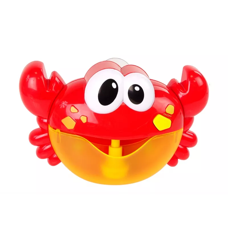 LEAN TOYS Brinquedo de Banho Máquina de Bolas de Sabão Caranguejo Vermelho