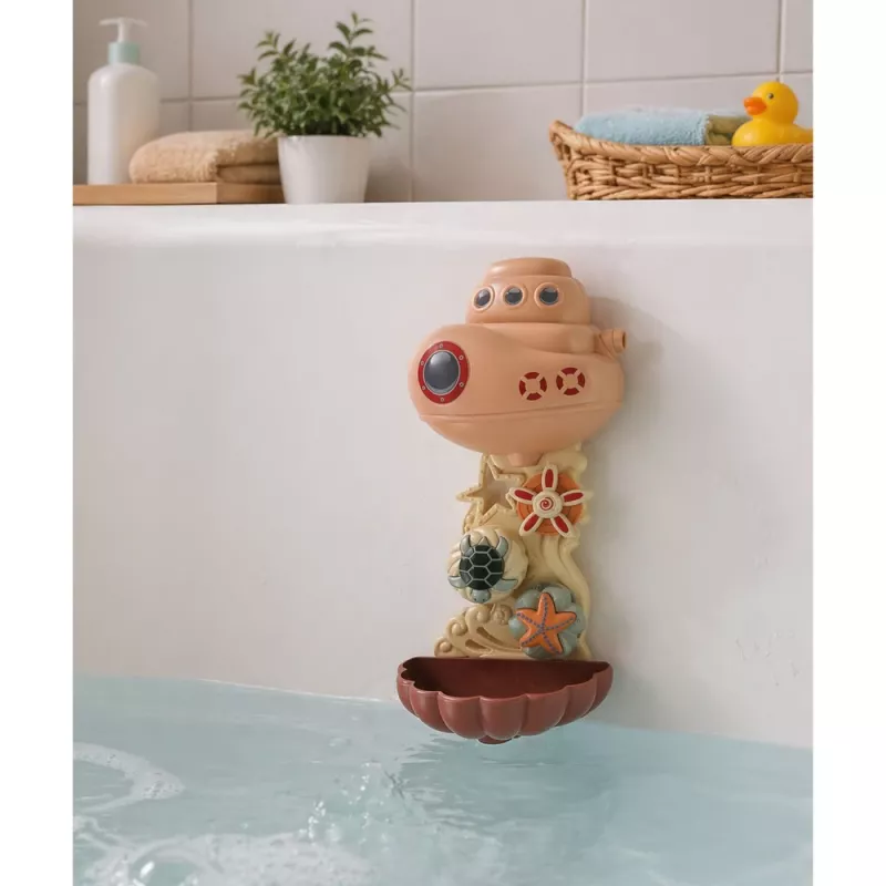 LEAN TOYS Conjunto de Brinquedos de Banho: Barco, Animais Marinhos, Cascata, Ventosas