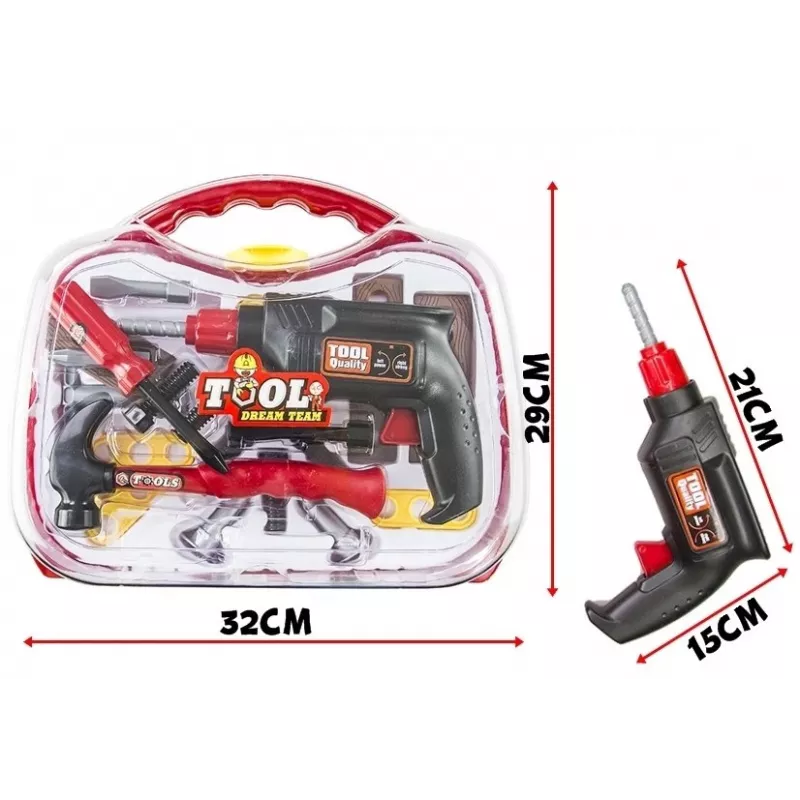 LEAN TOYS Grande conjunto de ferramentas 22 PCS kit mecânico numa mala brinquedo de construção criativo