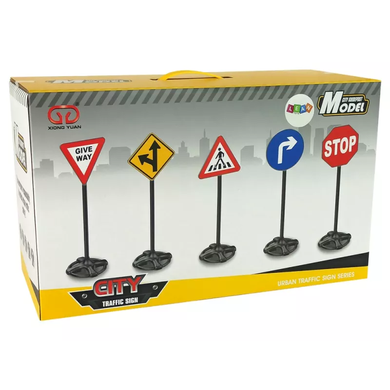 LEAN TOYS Conjunto grande de sinais de trânsito educativos 82 cm