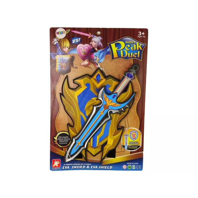 LEAN TOYS Conjunto espada e escudo Blue Warrior em espuma EVA