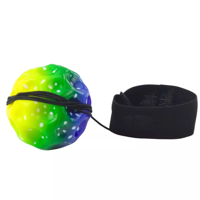 LEAN TOYS Bola saltitante com elástico, sensorial, com saliências, colorida, 6 cm