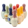 LEAN TOYS Conjunto de bowling com gatos para crianças, 10 pinos de bowling, 2 bolas coloridas