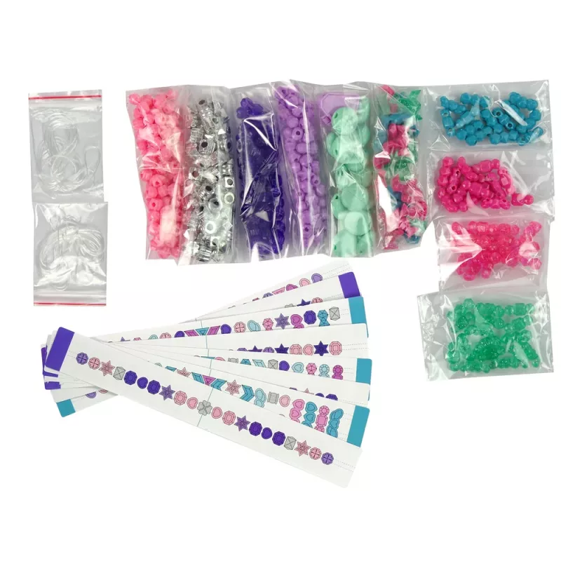 LEAN TOYS Conjunto de criação de pulseiras com contas coloridas e caixa de armazenamento