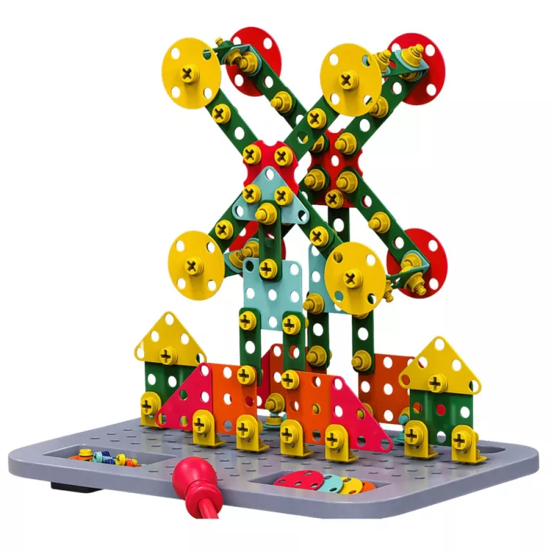 LEAN TOYS Blocos de Construção numa Caixa Kit DIY com Chave de Fendas