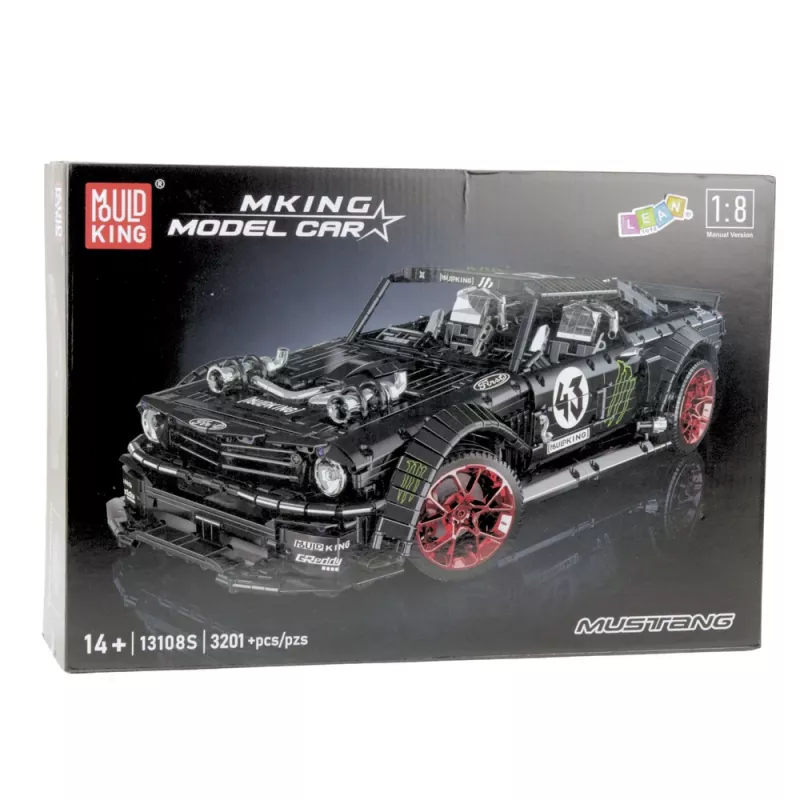 LEAN TOYS Blocos de construção carro desportivo Mustang Hoonicorn V2 conjunto - 3201 peças, escala 1:8, plástico ABS