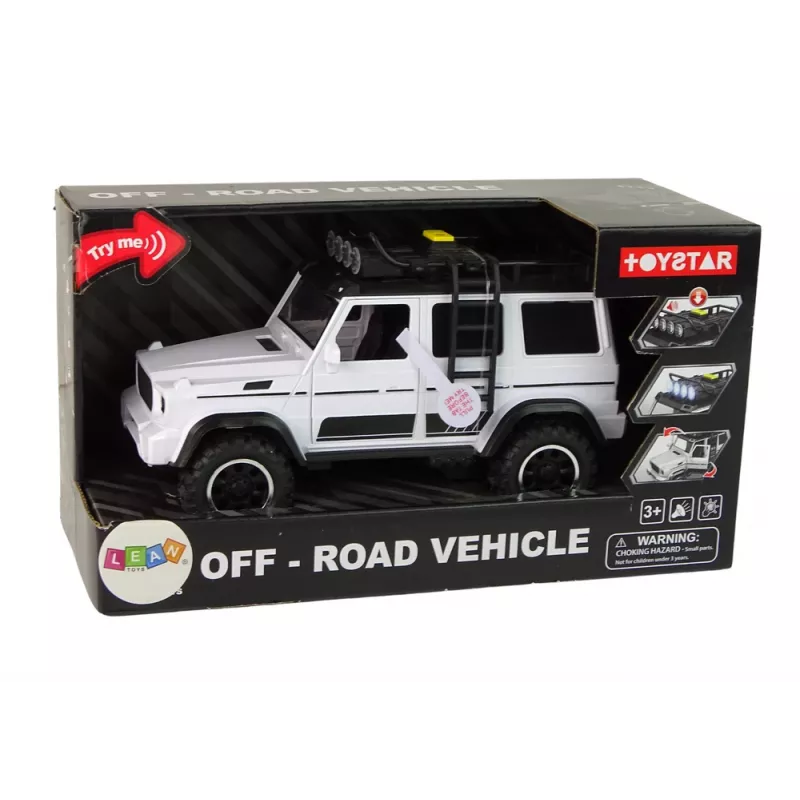 LEAN TOYS Carro Todo-o-Terreno Branco Som Luzes Veículo 1:14