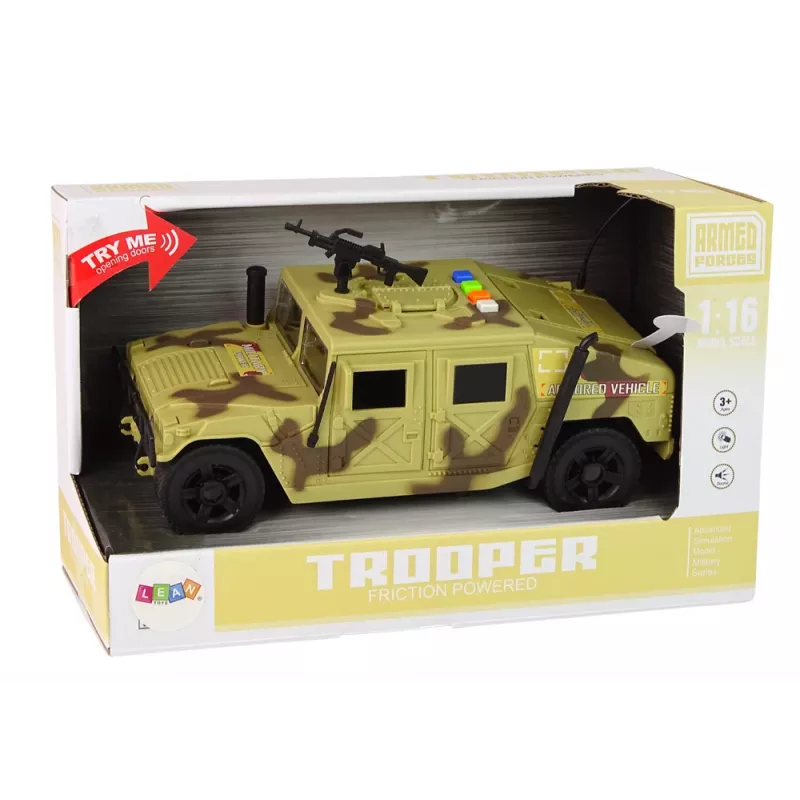 LEAN TOYS Carro Militar Veículo de Fricção Camuflagem Areia Luz Sons