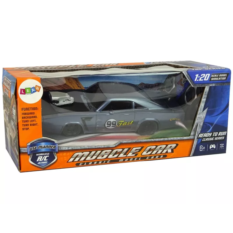 LEAN TOYS Carro R/C desportivo Sticker 1:20 cinzento piloto