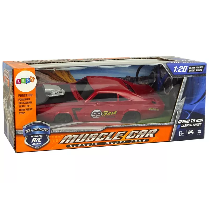 LEAN TOYS Carro R/C desportivo Sticker 1:20 vermelho piloto