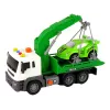 LEAN TOYS camião de reboque de assistência na estrada com transporte de carros 1:16 verde com som e luzes