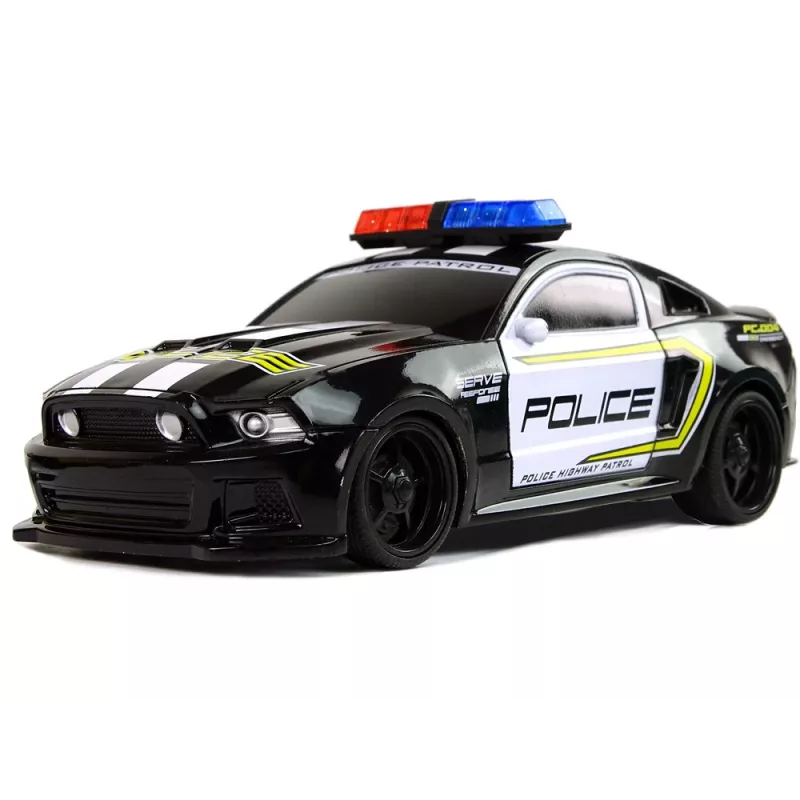 LEAN TOYS Carros R/C polícia perseguição patrulha amarelo carro desportivo pilotos