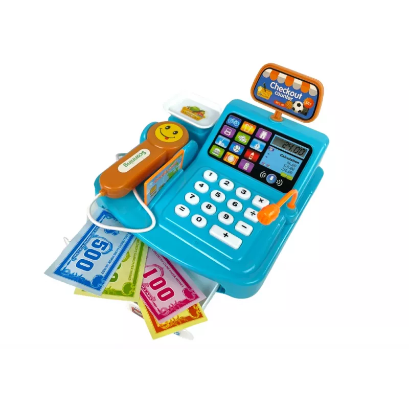 LEAN TOYS Caixa registadora com balança para embalagens de bolachas, pilha e scanner