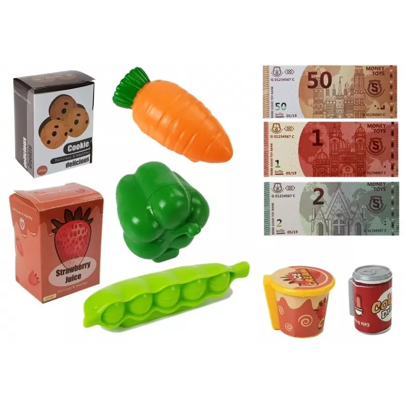LEAN TOYS Brinquedo de caixa registadora conjunto de loja com terminal de som e microfone – Conjunto interativo de faz de conta para crianças a partir dos 3 anos