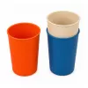 LEAN TOYS Conjunto de Louça em Fibra de Bambu para Crianças, Azul e Laranja, 15 peças