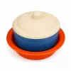 LEAN TOYS Conjunto de Louça em Fibra de Bambu para Crianças, Azul e Laranja, 15 peças