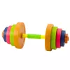 LEAN TOYS Haltere para crianças, espuma antiderrapante, 8 discos, plástico, colorido