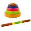 LEAN TOYS Haltere para crianças, espuma antiderrapante, 8 discos, plástico, colorido