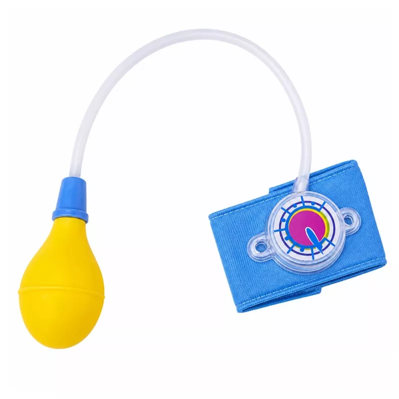 LEAN TOYS Medidor de tensão infantil com ponteiro móvel, azul
