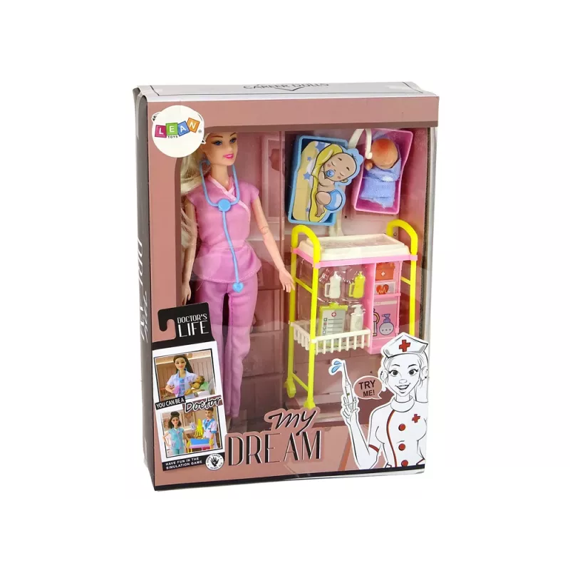 LEAN TOYS Conjunto de Médico de Bonecas Cabelo Longo Acessórios