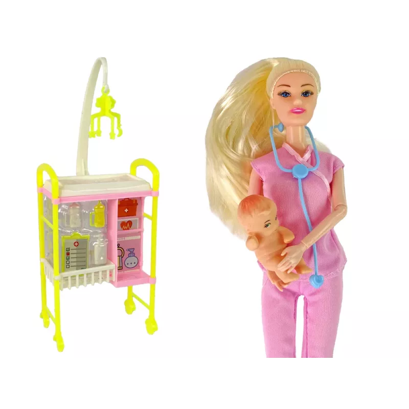 LEAN TOYS Conjunto de Médico de Bonecas Cabelo Longo Acessórios