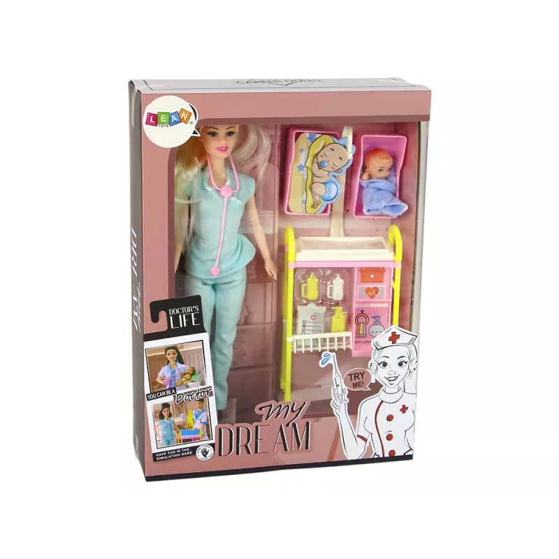 LEAN TOYS Conjunto de Médico de Bonecas Cabelo Longo Acessórios