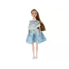 LEAN TOYS Boneca para criança Emily primavera com cabelo comprido, vestido azul e gatinho