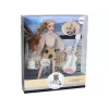 LEAN TOYS Boneca para criança Emily com guitarra, óculos, cabelo loiro comprido e gatinho