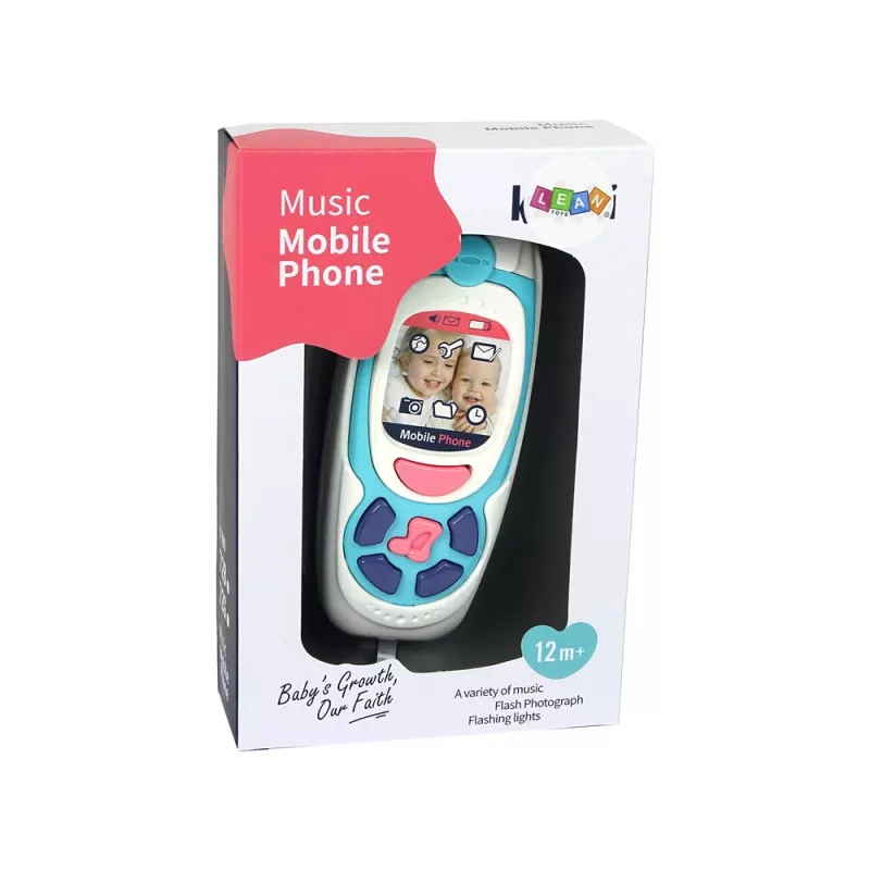 LEAN TOYS Telemóvel de aprendizagem para crianças Melody azul