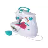 Máquina de costura para crianças Lean Toys - branco, a pilhas, brinquedo realista com pedal e luz LED