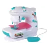 Máquina de costura para crianças Lean Toys - branco, a pilhas, brinquedo realista com pedal e luz LED
