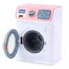 LEAN TOYS Máquina de lavar para crianças com tambor rotativo, luzes e sons, branco/rosa