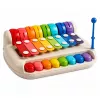 LEAN TOYS Xilofone-piano infantil, instrumento musical colorido 2 em 1 com baqueta