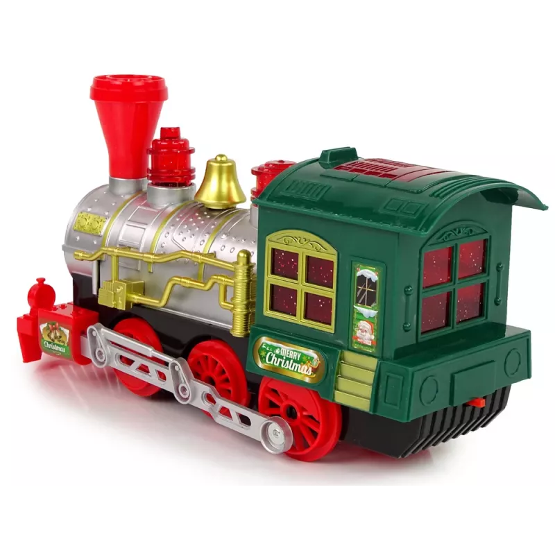 LEAN TOYS Locomotiva de Natal Luzes Som Verde a Pilhas