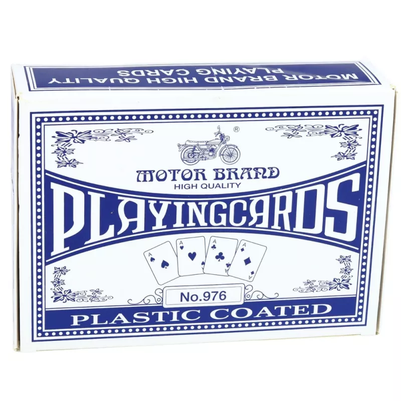 Cartas de jogar clássicas com revestimento de plástico azul LEAN TOYS - tamanho póquer, 54 cartas, resistentes a salpicos