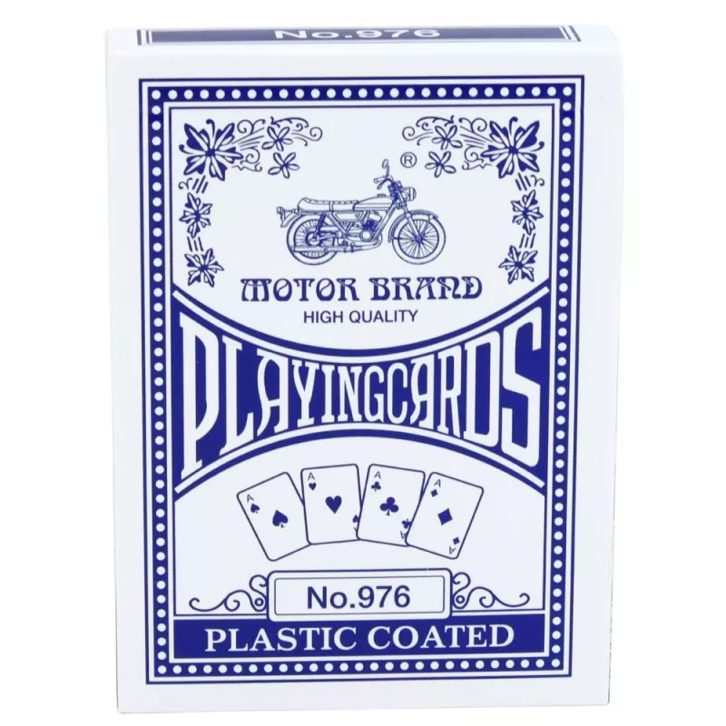 Cartas de jogar clássicas com revestimento de plástico azul LEAN TOYS - tamanho póquer, 54 cartas, resistentes a salpicos