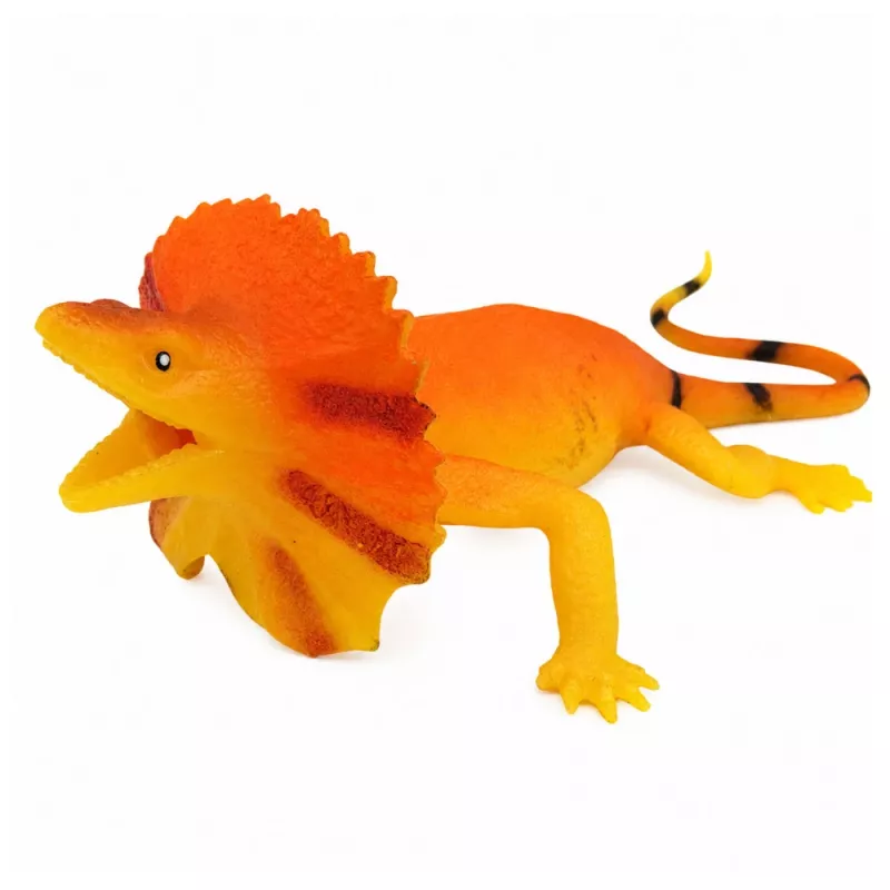 LEAN TOYS Collared Lizard Figura de borracha esticável realista 19cm