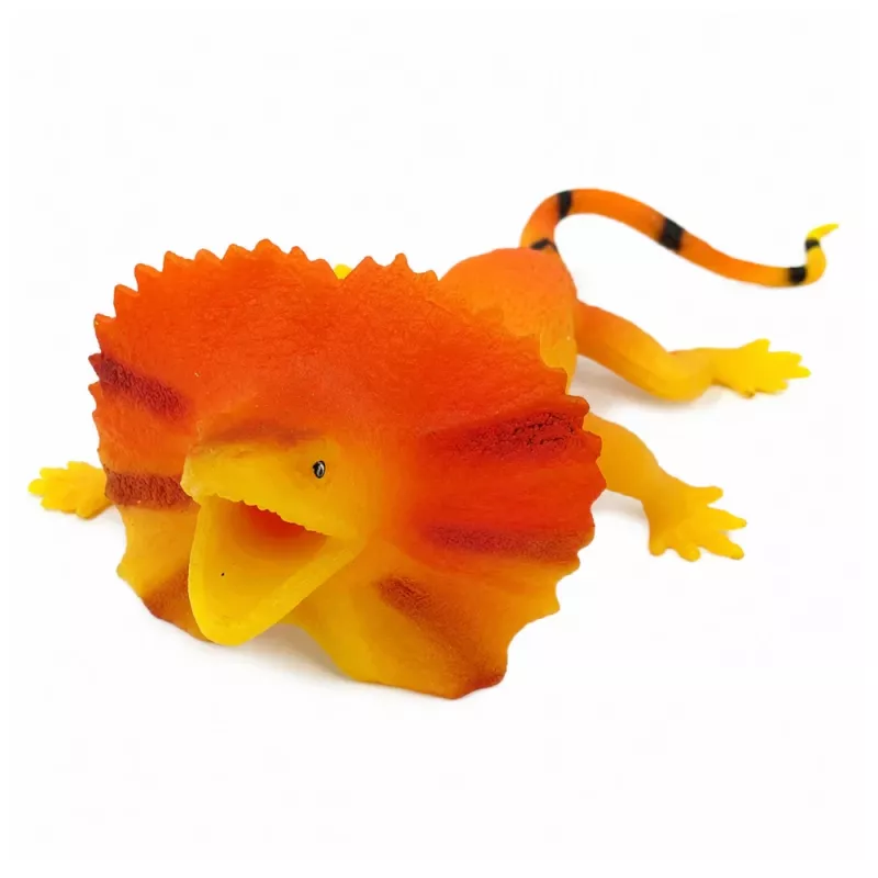LEAN TOYS Collared Lizard Figura de borracha esticável realista 19cm