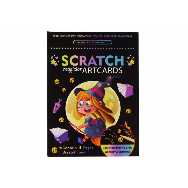 LEAN TOYS Livro de colorir com raspadinha para crianças mágico