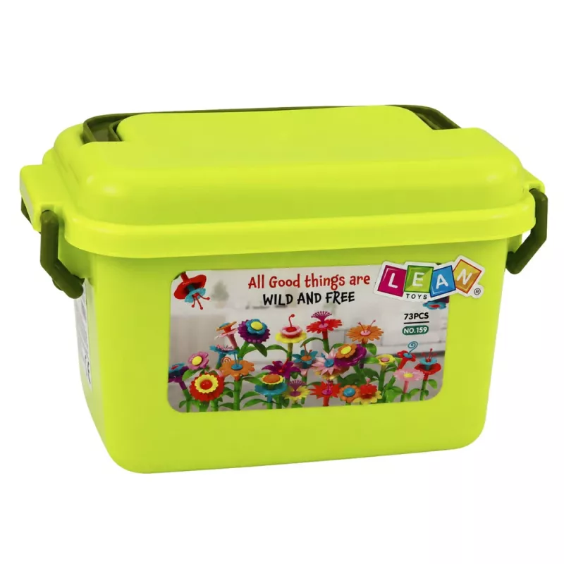 LEAN TOYS Blocos de Flores Jardim Florido Colorido em Cartão 73 unid.