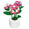 LEAN TOYS Blocos de construção Hortênsia rosa em vaso 342 peças
