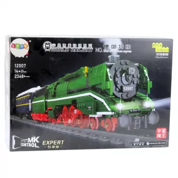 LEAN TOYS Blocos de construção locomotiva a vapor telecomandada RC 2348 el.