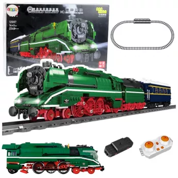 LEAN TOYS Blocos de construção locomotiva a vapor telecomandada RC 2348 el.
