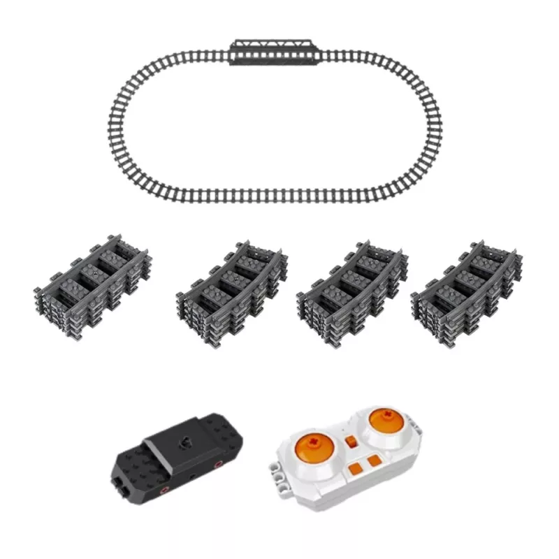 Blocos de construção locomotiva a vapor telecomandada RC LEAN TOYS verde 1212 peças