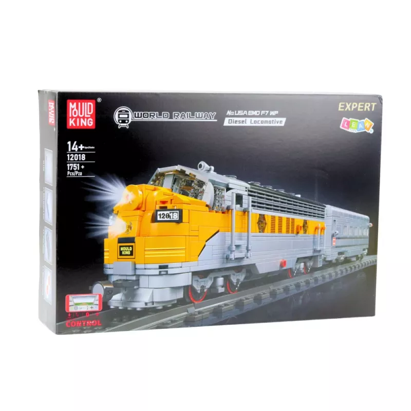 Conjunto de blocos de construção LEAN TOYS - comboio telecomandado cinzento/amarelo (1.751 peças)